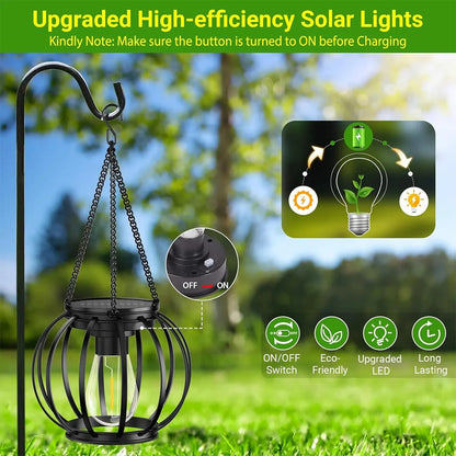 LumiRustic – Solar LED Hanging Lantern for Garden