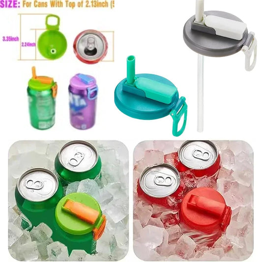 FizzSeal – Reusable Silicone Soda Can Lids with Straws