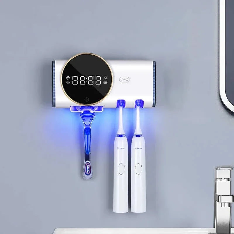 UV CleanDock™ – Wall-Mounted Toothbrush & Razor Steriliser Set