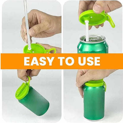 FizzSeal – Reusable Silicone Soda Can Lids with Straws