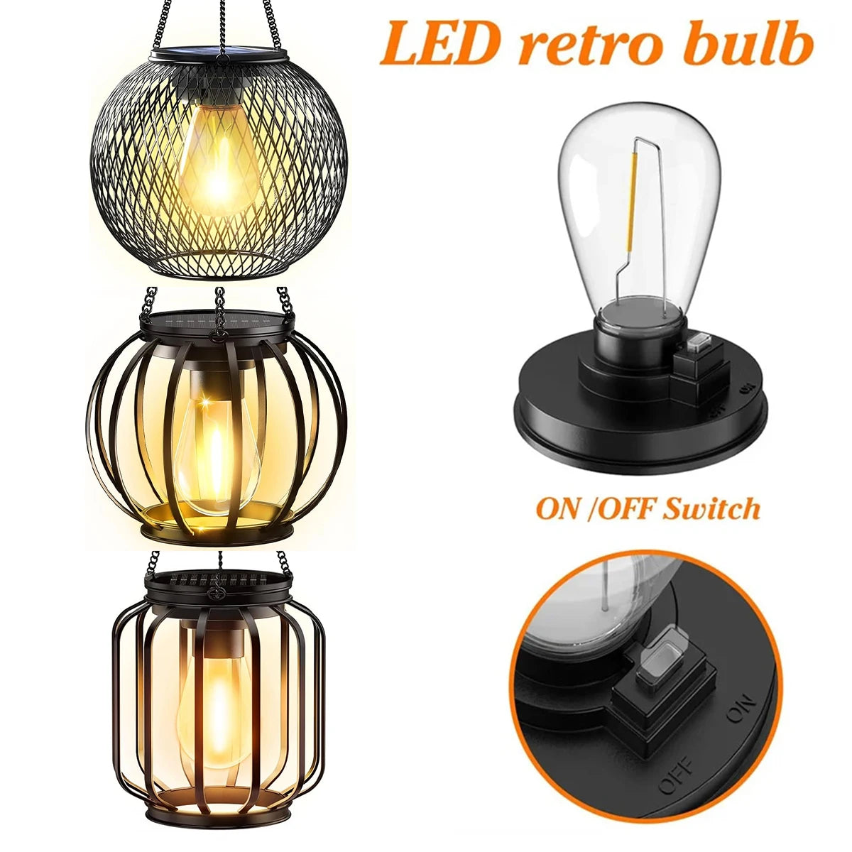 LumiRustic – Solar LED Hanging Lantern for Garden