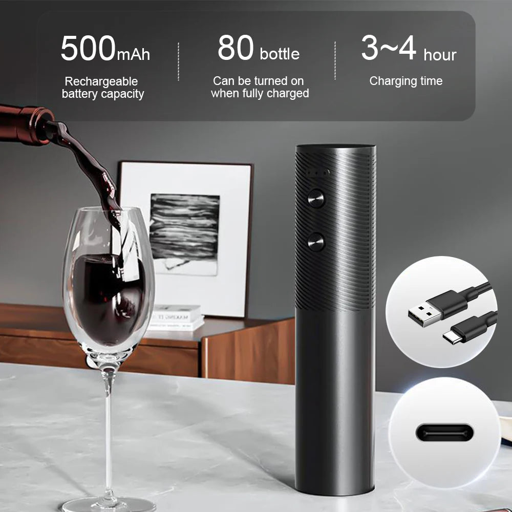VinoEase – Rechargeable Electric Wine Opener Set