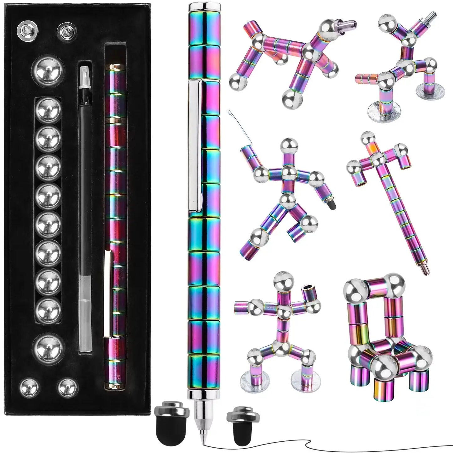 MagnoFlex Pen – Magnetic Fidget Writing Tool with Colourful Balls