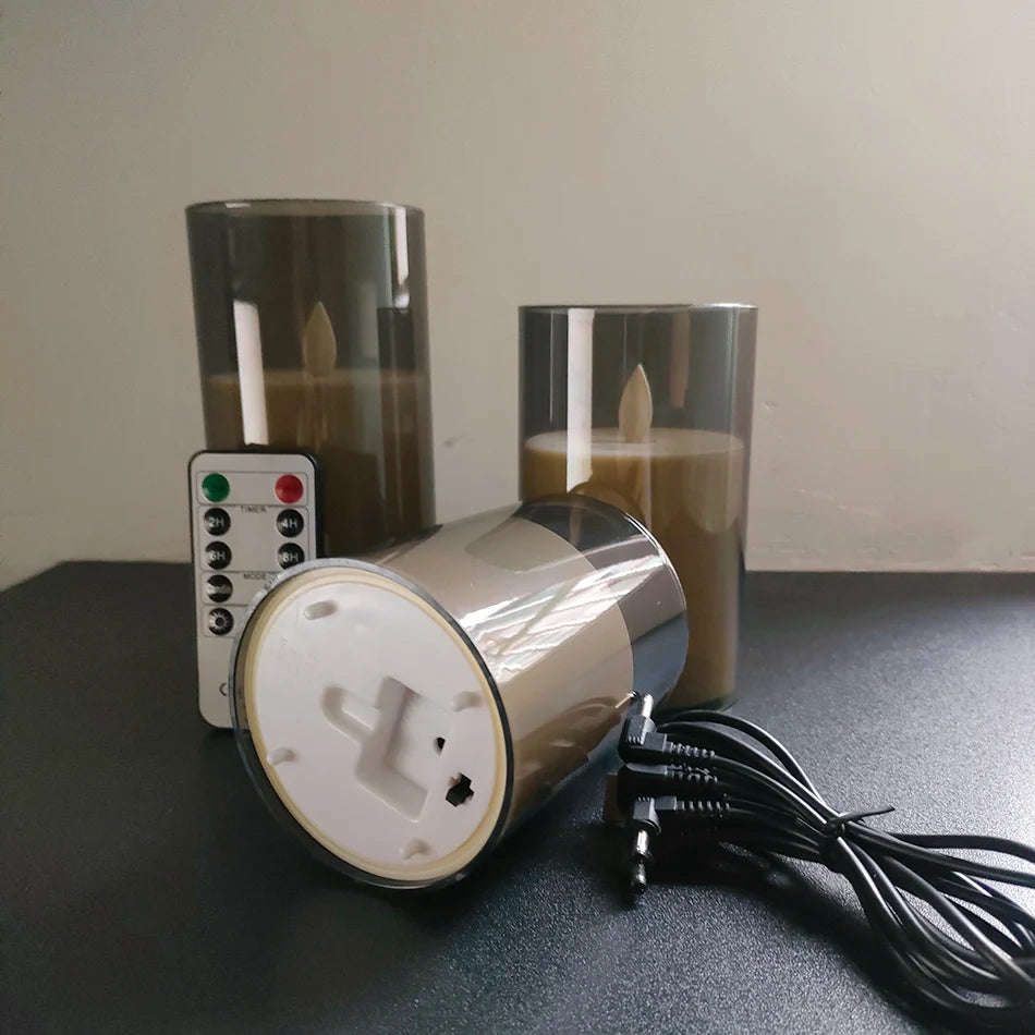 GlowEase Trio – USB LED Candles with Remote