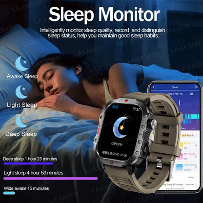 TitanTrack X – Military Outdoor Smartwatch for Men