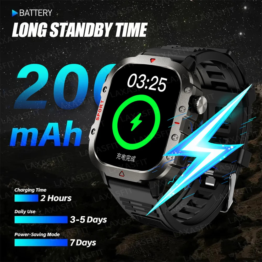 TitanTrack X – Military Outdoor Smartwatch for Men