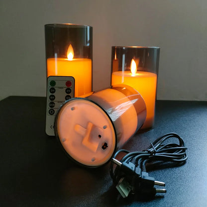 GlowEase Trio – USB LED Candles with Remote