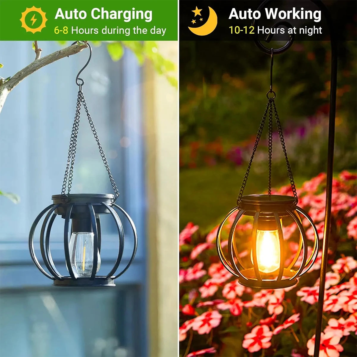 LumiRustic – Solar LED Hanging Lantern for Garden