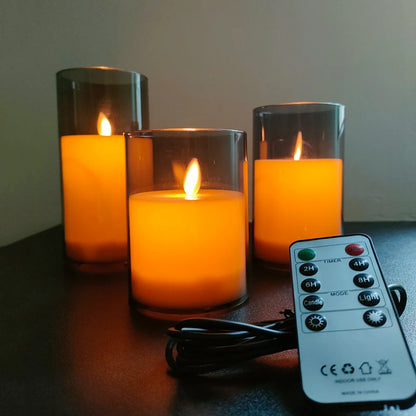 GlowEase Trio – USB LED Candles with Remote