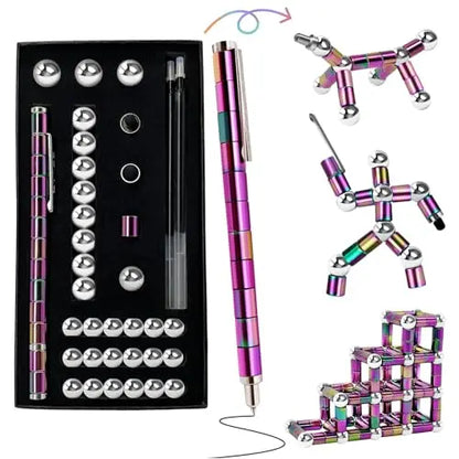 MagnoFlex Pen – Magnetic Fidget Writing Tool with Colourful Balls