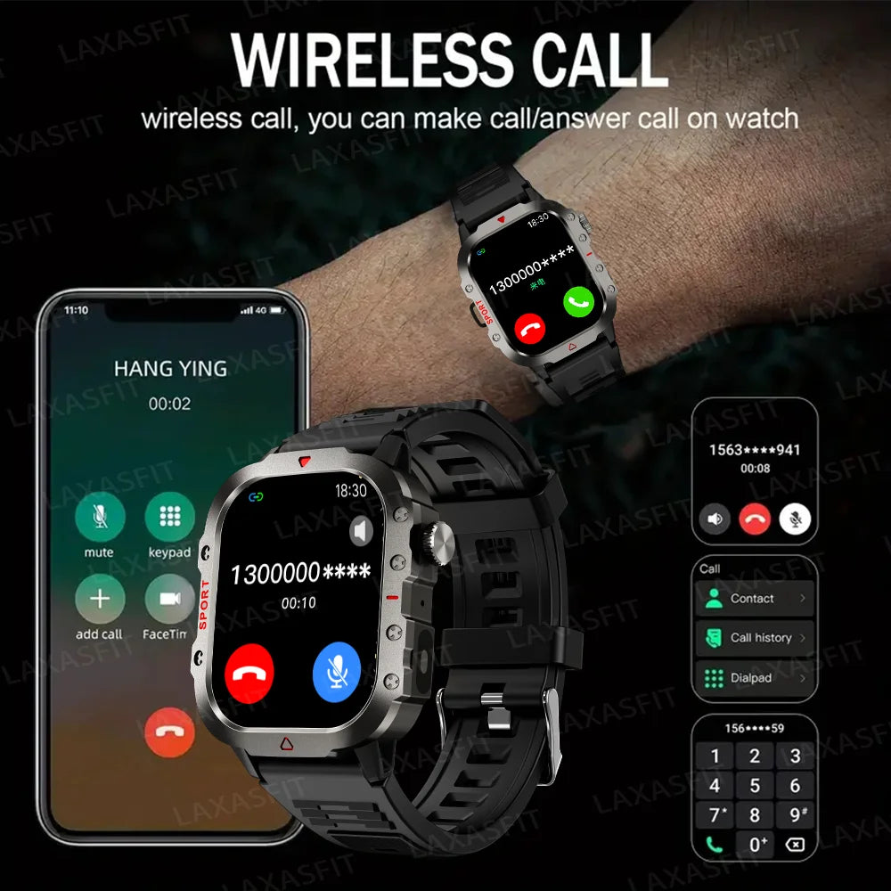 TitanTrack X – Military Outdoor Smartwatch for Men